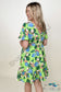 Gigio Tropical Print Flutter Sleeve Mini Dress Dresses