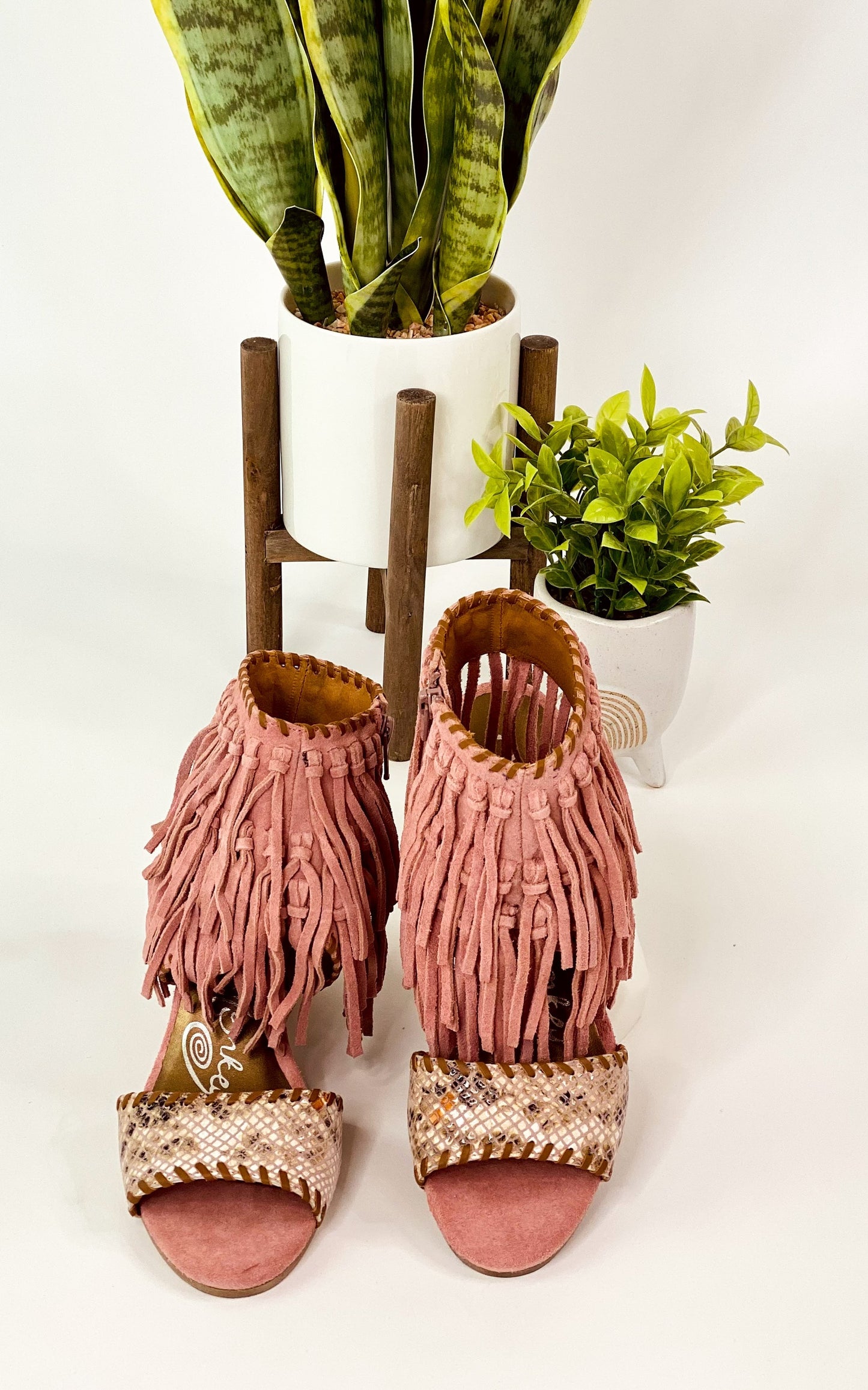 True Fringe Wedge in Blush