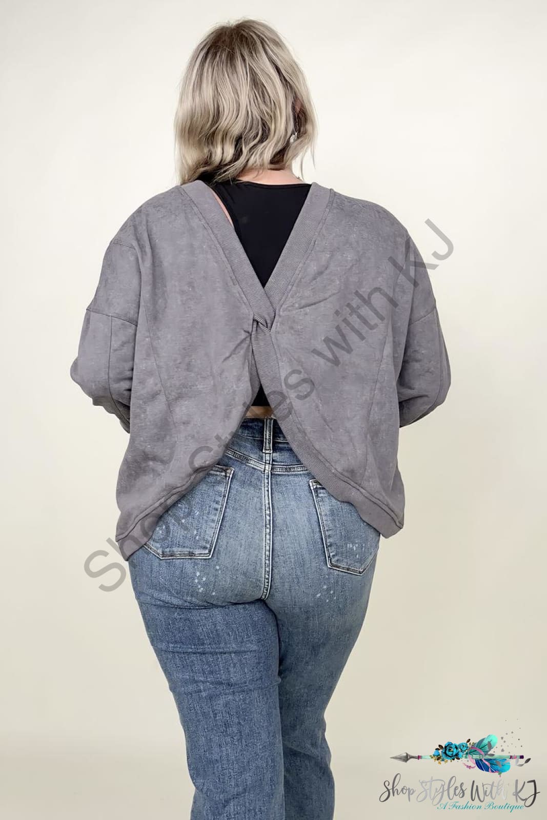 Twist Detail Reversible Oversized Sweatshirt With Pockets Sweatshirts
