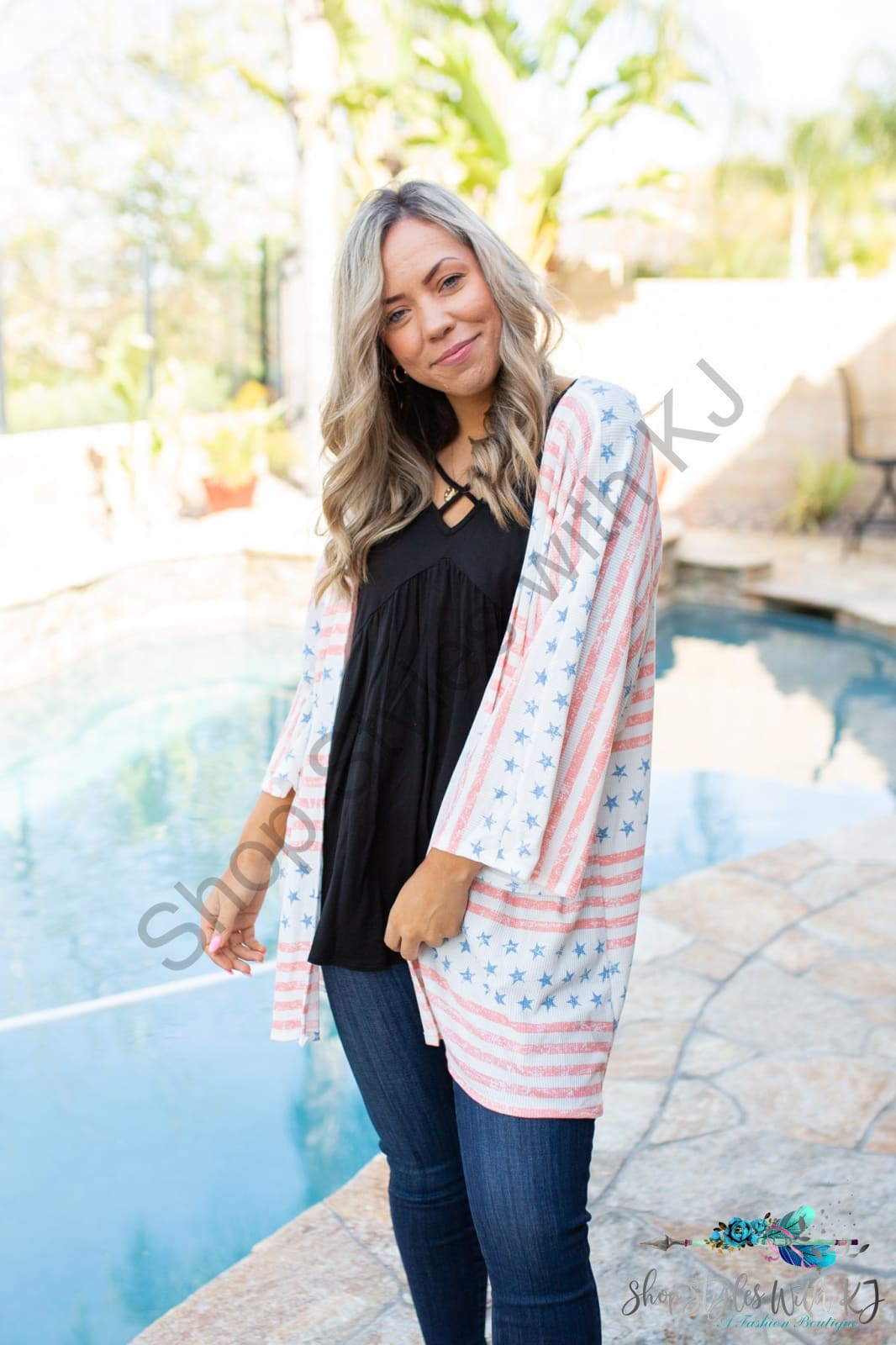 United We Stand Kimono Cardigan Feb2