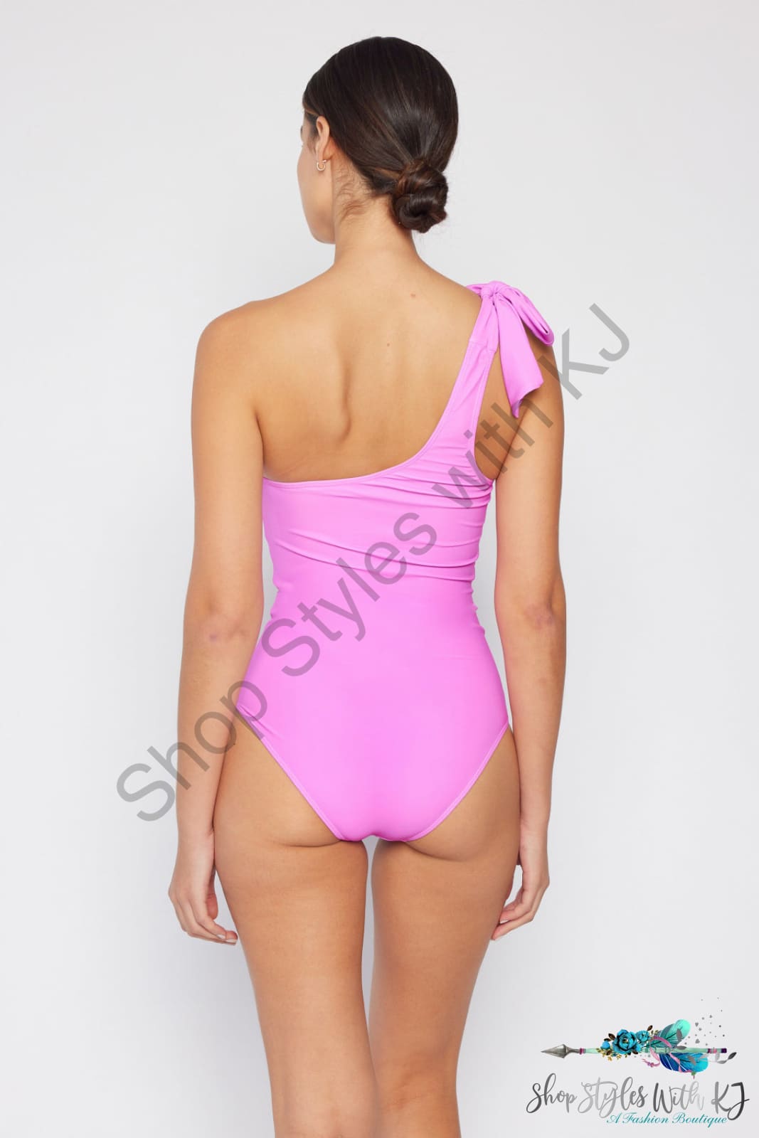 Marina West Swim Vacay Mode One Shoulder Swimsuit In Carnation Pink Swimwear