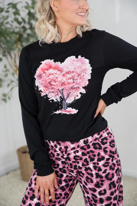 Valentine's Tree Graphic Long Sleeve Tee