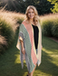 Rainbow Color Block Striped Kimono