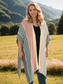 Rainbow Color Block Striped Kimono