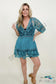 White Birch Half Sleeve Lace Cover Up Teal / S/M Ups
