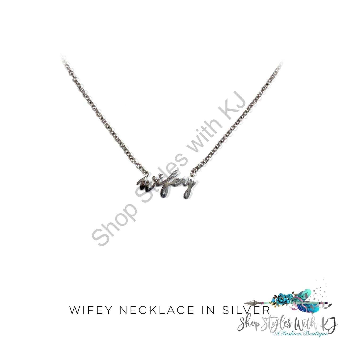 Wifey Necklace In Silver Julia Rose