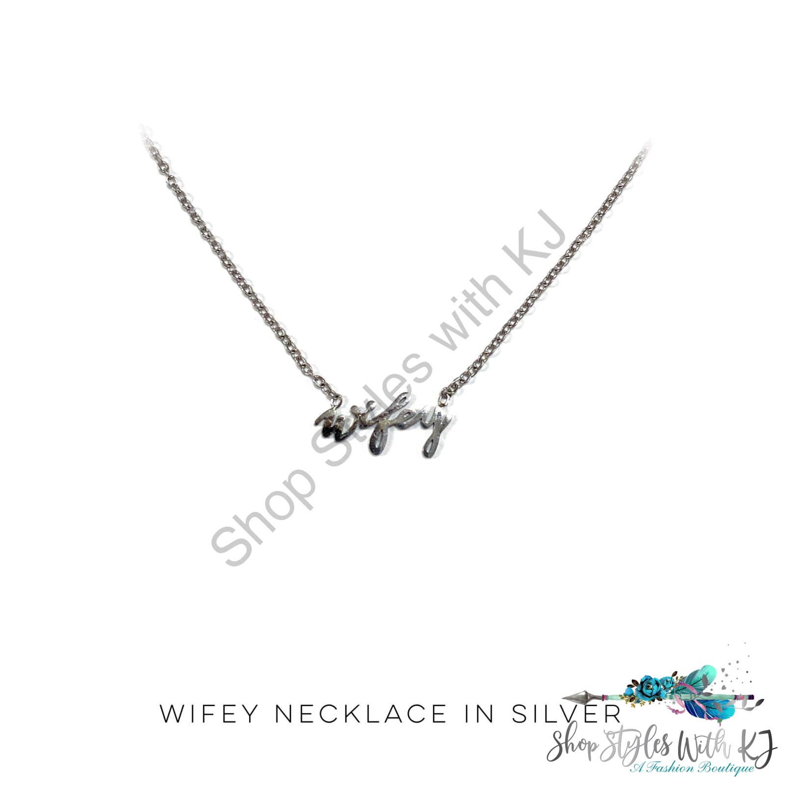 Wifey Necklace In Silver Julia Rose