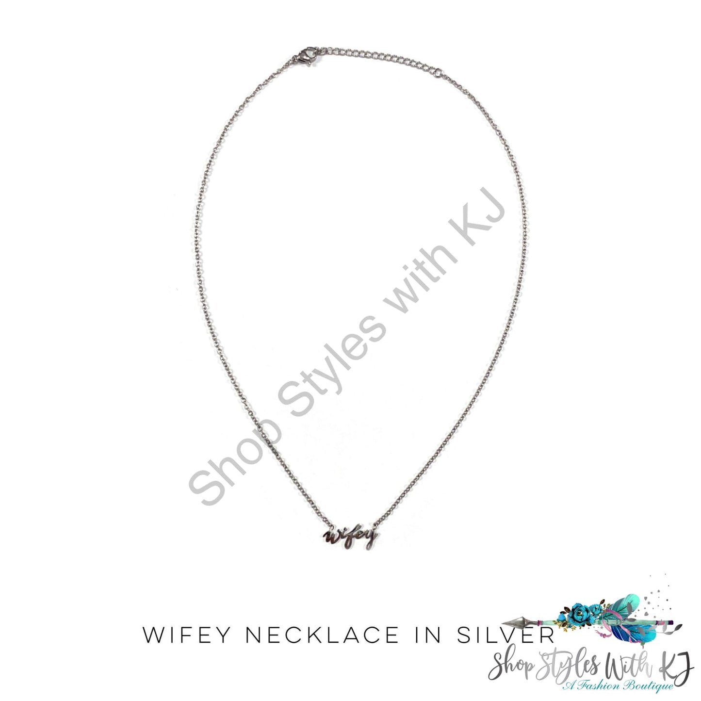 Wifey Necklace In Silver Julia Rose