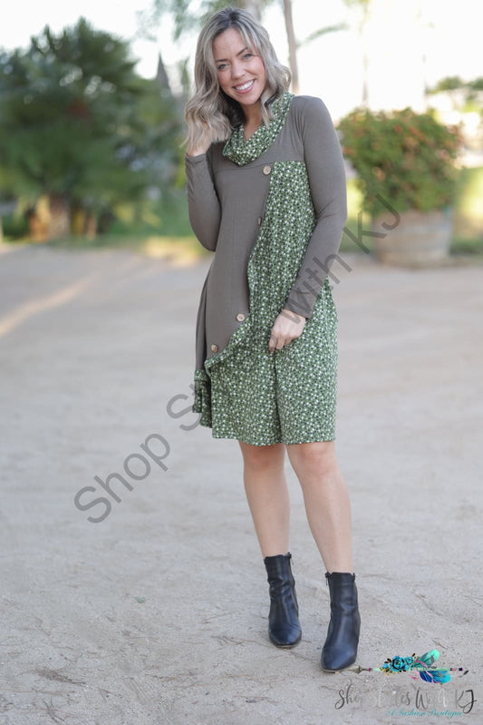 Winter Meadows Cowl Neck Dress Kjb