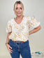 Hayden Los Angeles Womens Floral Lace Puff Sleeve Tunic Top Blouses
