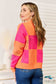 Woven Right Checkered V-Neck Dropped Shoulder Cardigan Sweaters & Cardigans