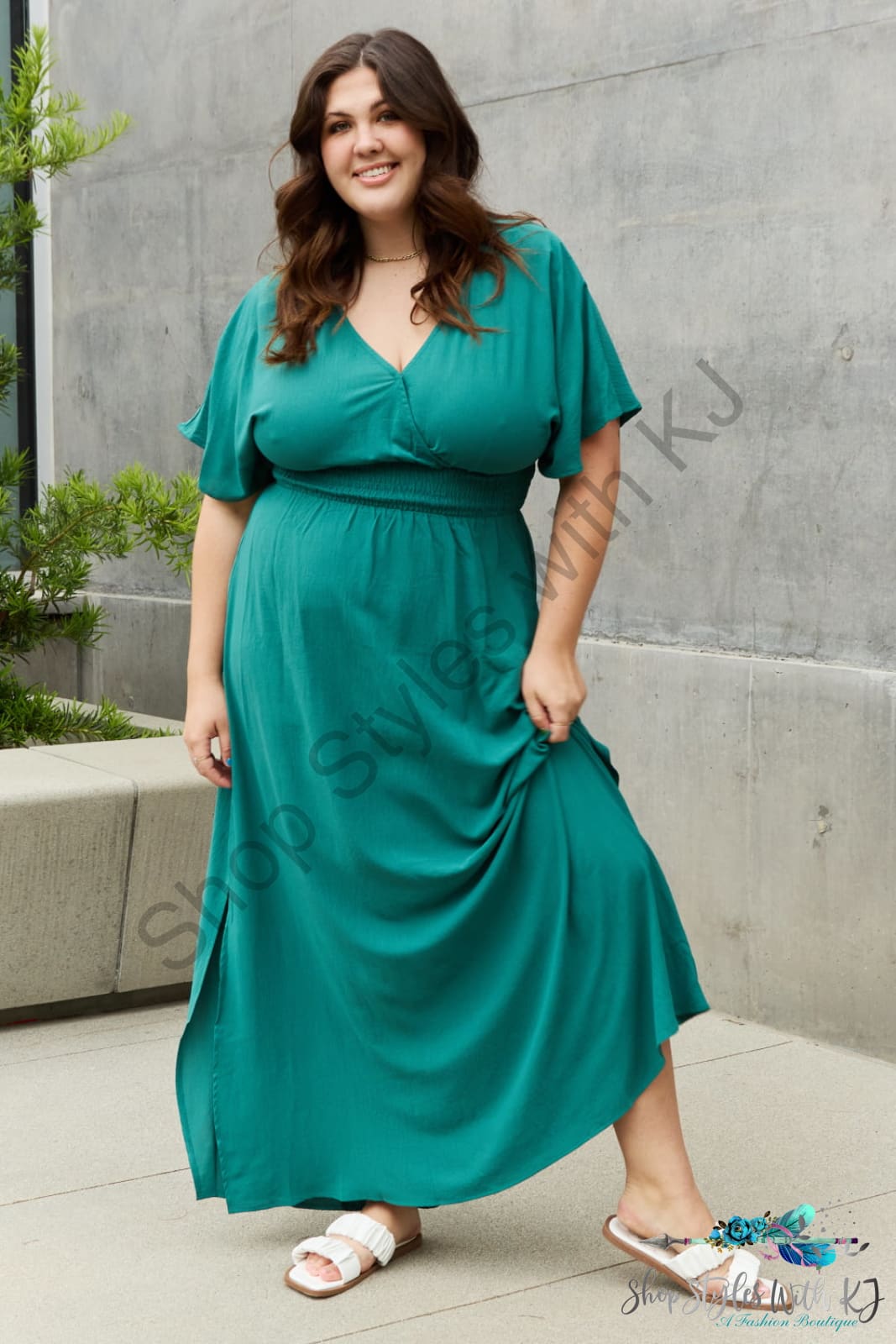 Woven Wrap Maxi Dress Turquoise / S Dresses