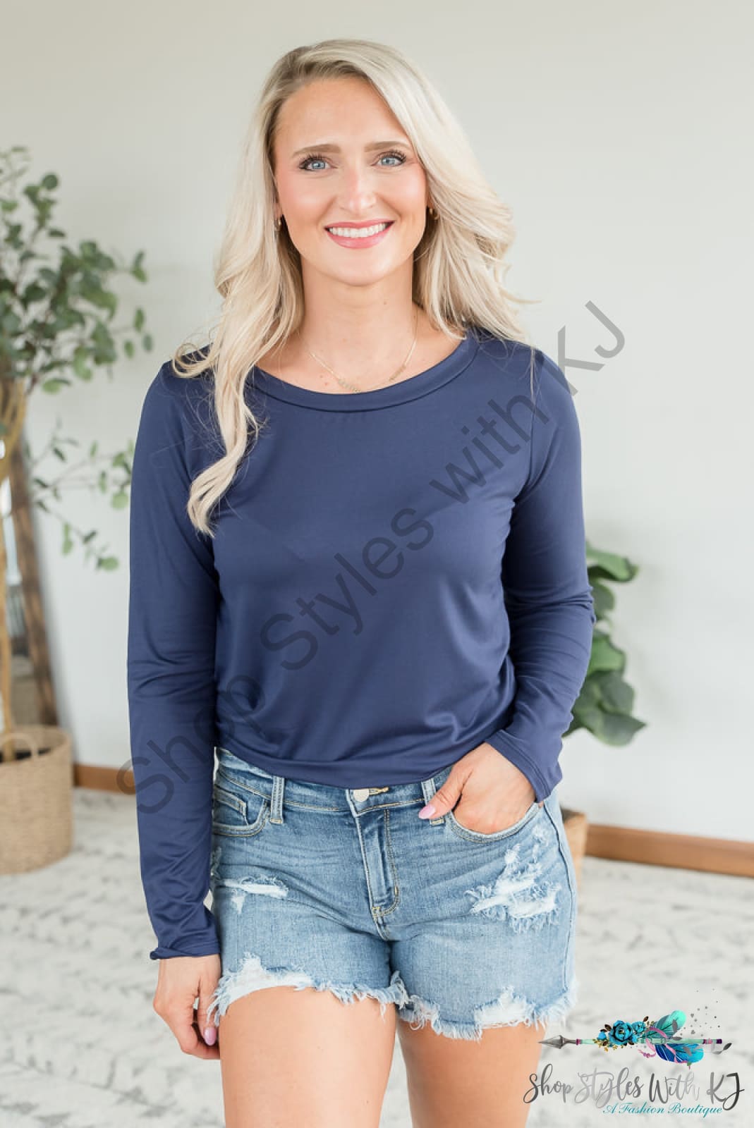 You Are Worthy Top In Navy Sew Love