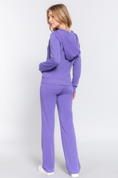 French Terry Zip Up Hoodie and Drawstring Pants Set