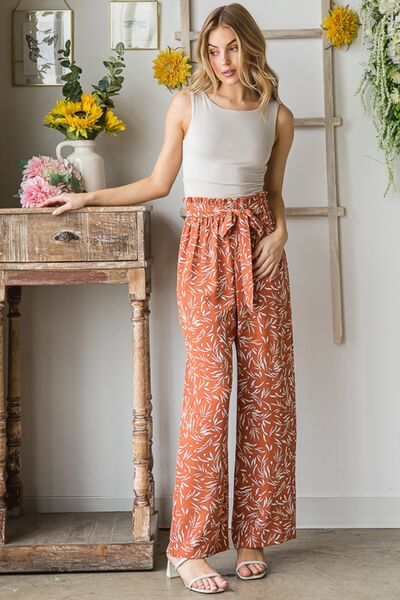 Printed Tied Straight Casual Pants