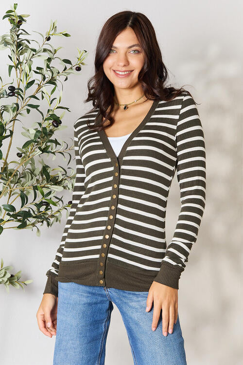 Striped Snap Down Cardigan