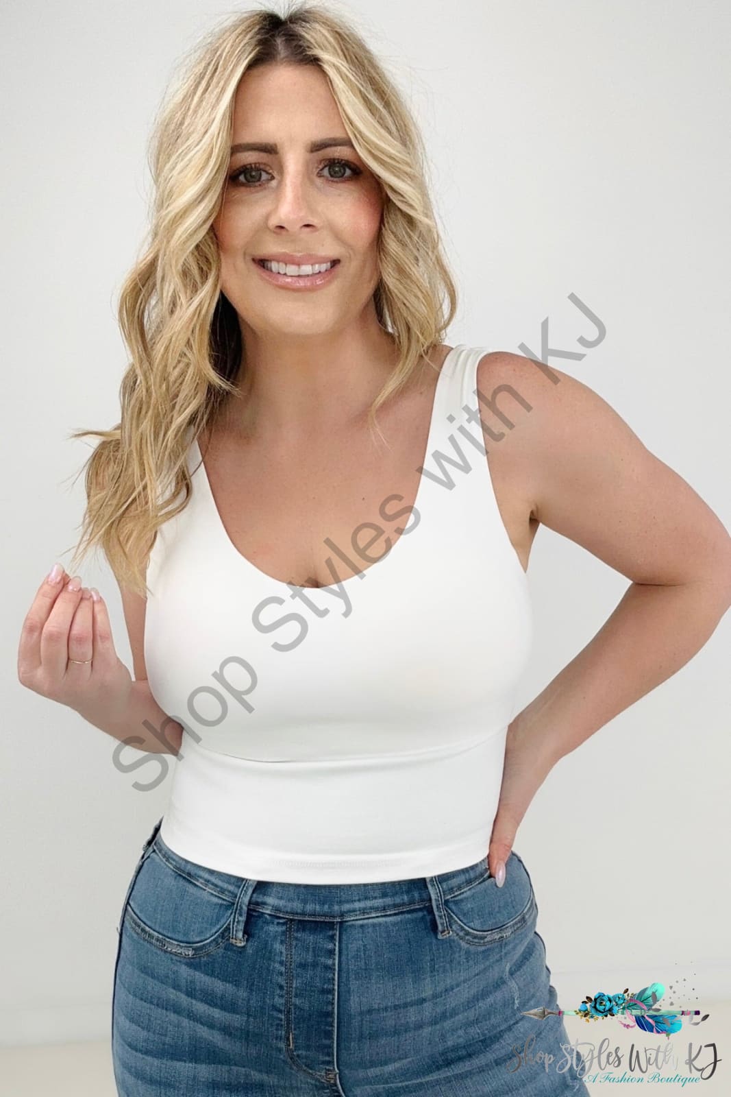 7 Colors - Fawnfit Short Lift Tank 2.0 White / S Tops & Camis