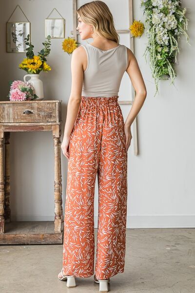 Printed Tied Straight Casual Pants