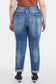 High Waist Distressed Paint Splatter Pattern Jeans