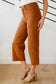 Judy Blue High Rise Control Top Wide Leg Crop Jeans in Camel