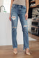 Judy Blue Mid Rise Destroyed Straight Jeans
