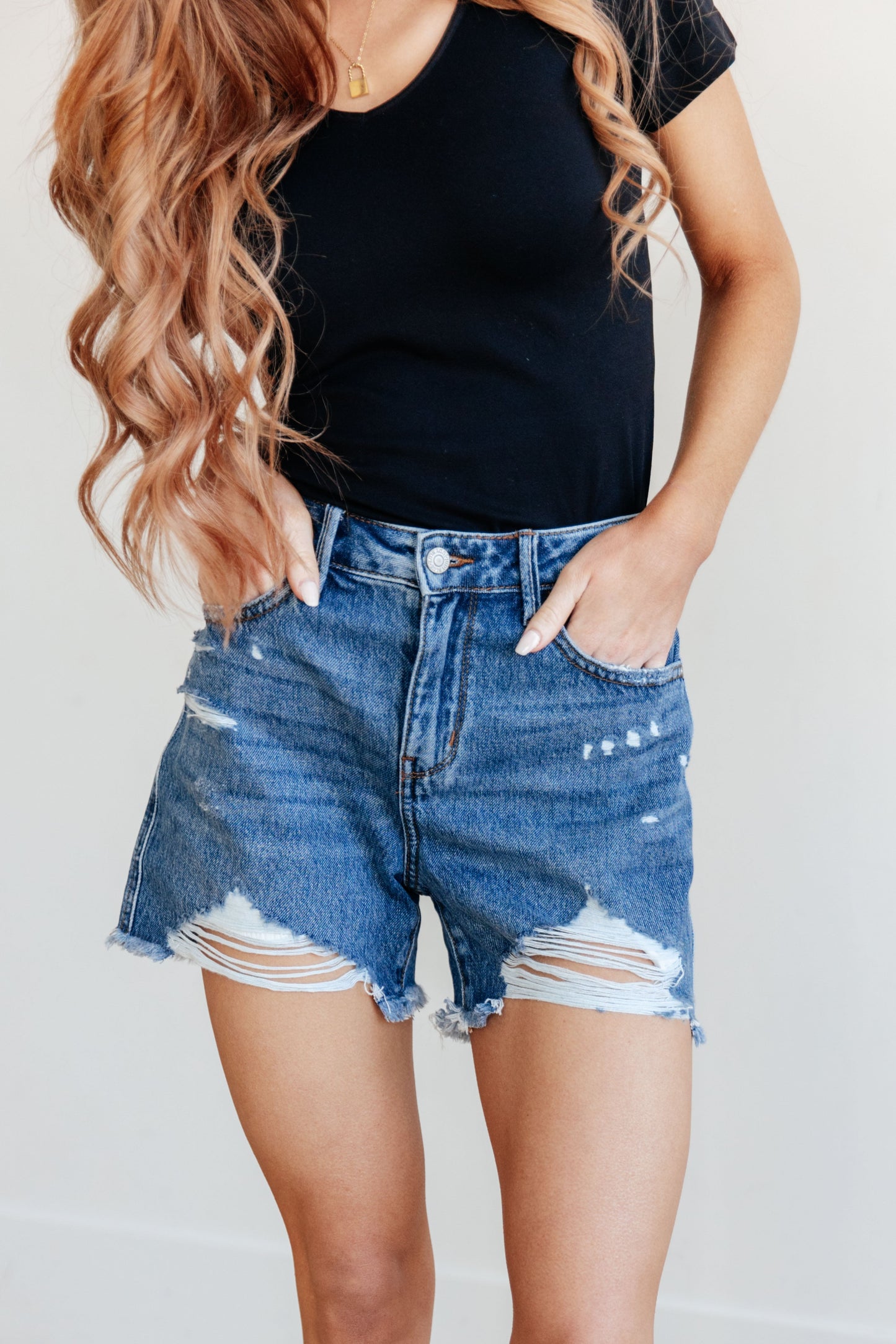 Judy Blue High Rise Rigid Magic Distressed Cutoff Shorts