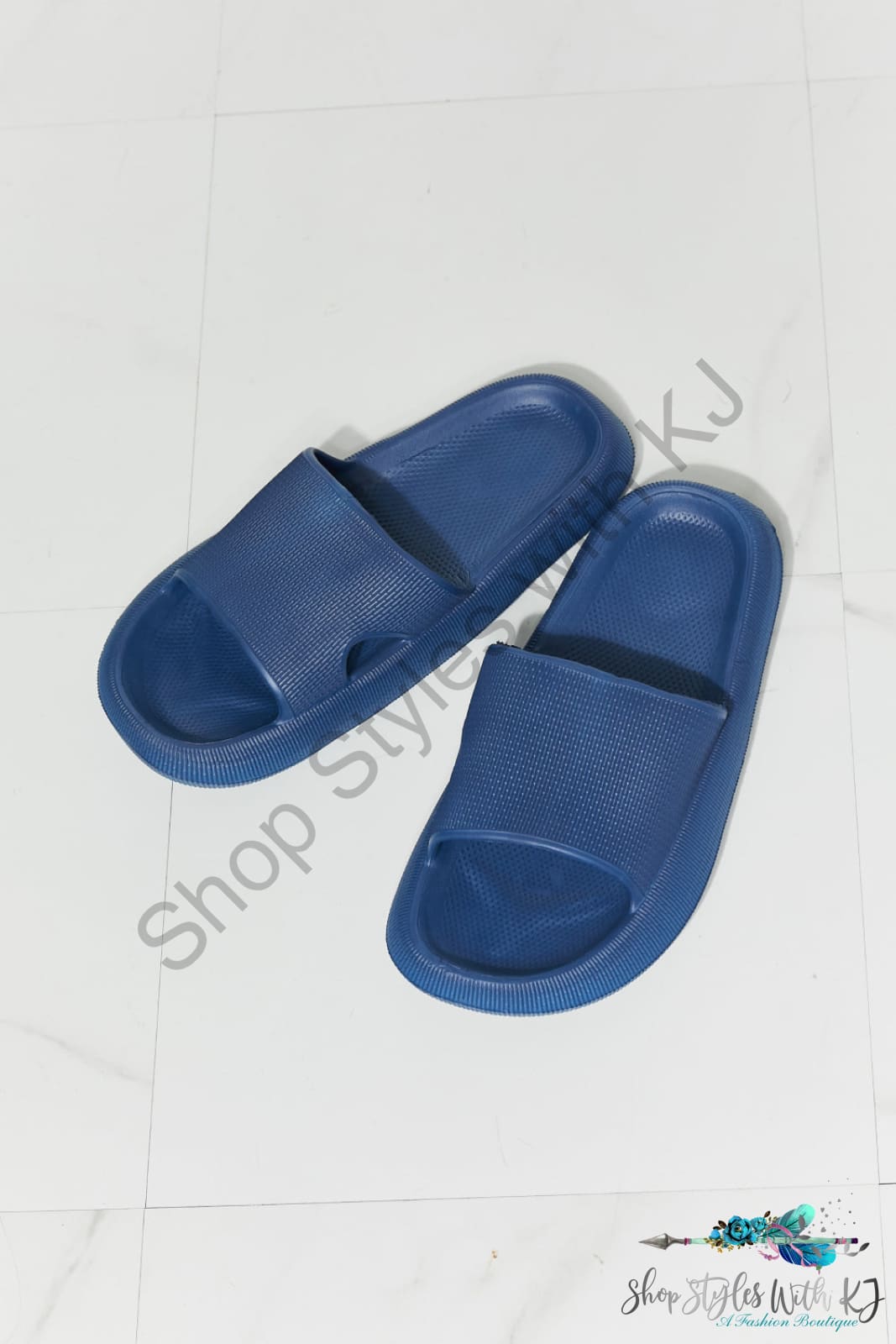 Arms Around Me Open Toe Slide In Navy Shoes