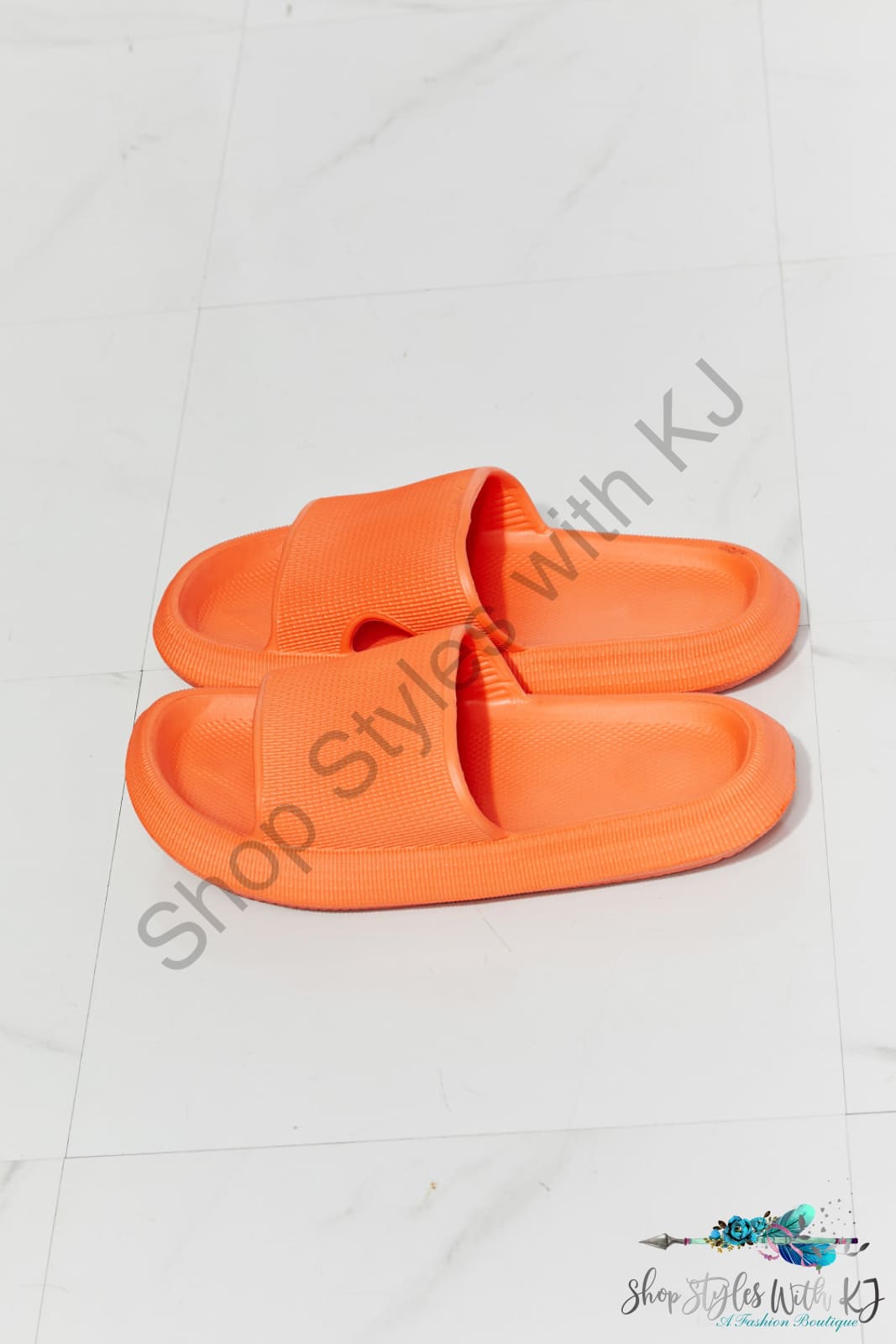 Arms Around Me Open Toe Slide In Orange Shoes