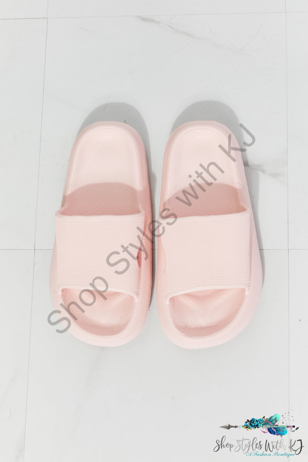 Arms Around Me Open Toe Slide In Pink Shoes