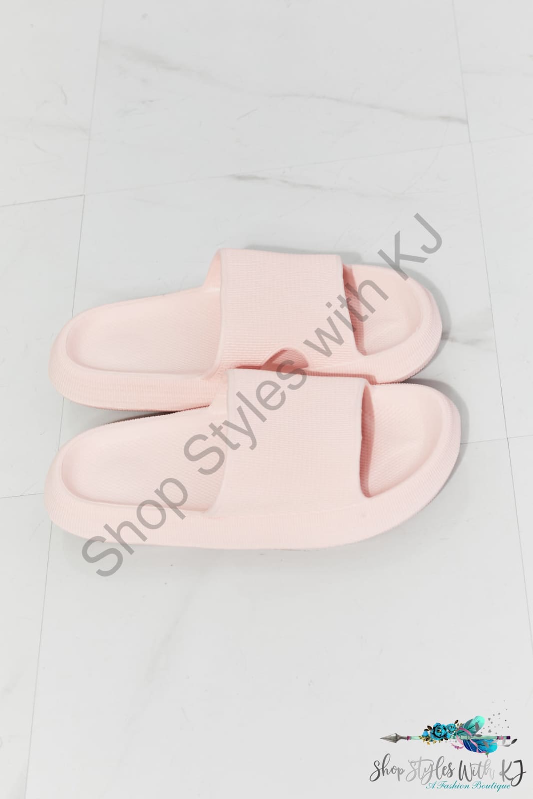 Arms Around Me Open Toe Slide In Pink Shoes