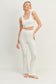 Waffle Tank and High Waist Flare Pants Set