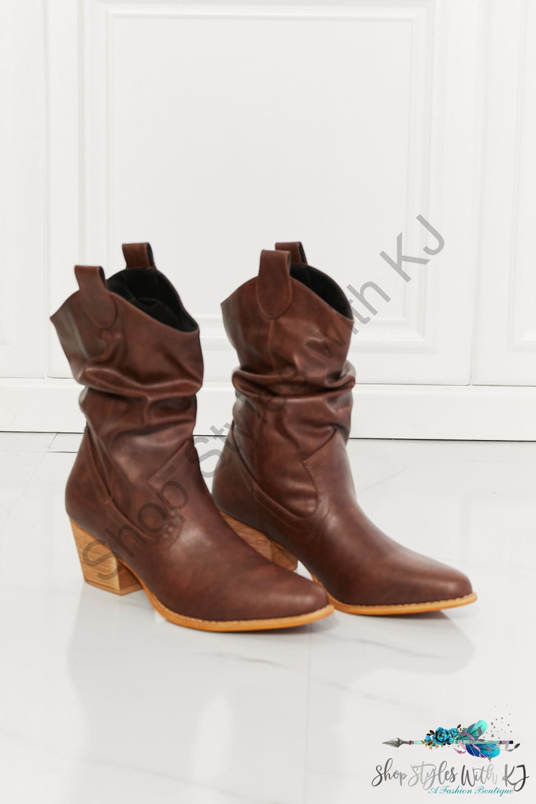 Better In Texas Scrunch Cowboy Boots Brown Shoes