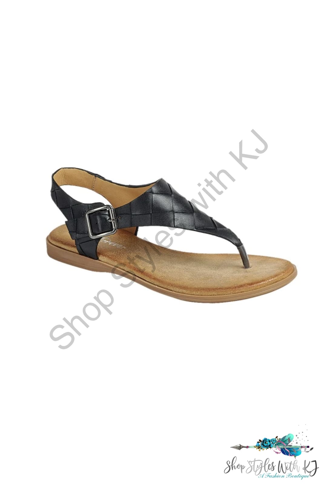 Black Braided Slingback Sandal Kjb