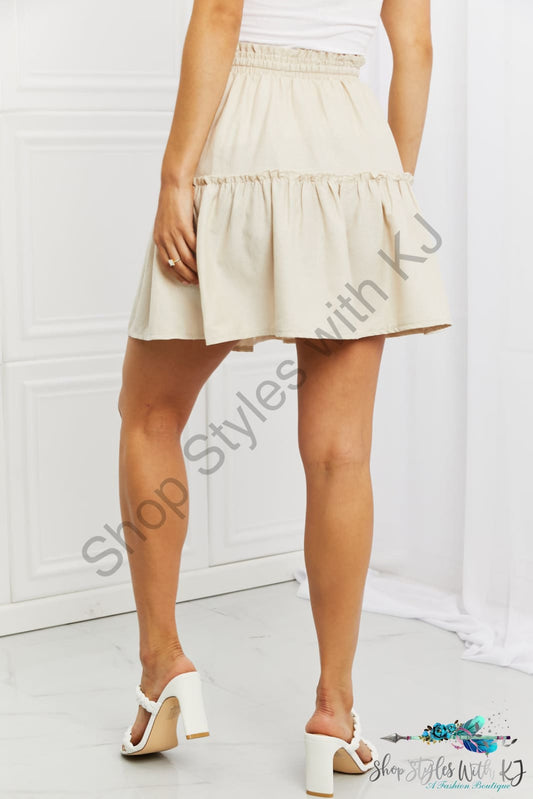 Carefree Linen Ruffle Skirt Skirts