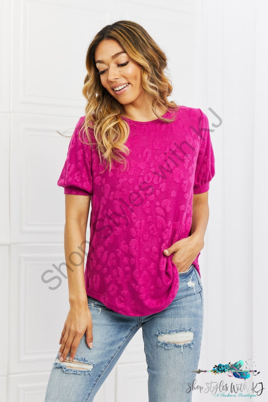Carnival Vibes Animal Textured Top Shirts & Tops