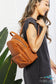 Certainly Chic Faux Leather Woven Backpack Bag