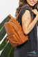 Certainly Chic Faux Leather Woven Backpack Bag