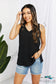 Chance Of Sun Ribbed V-Neck Tank In Black Shirts & Tops