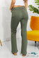 Clementine High-Rise Bootcut Jeans In Olive Pants