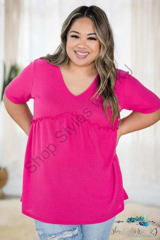 Comfort & Style - Hot Pink Babydoll Shirts Tops