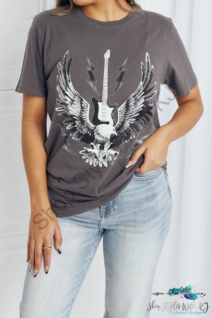 Eagle Graphic Tee Shirt Charcoal / S Shirts & Tops