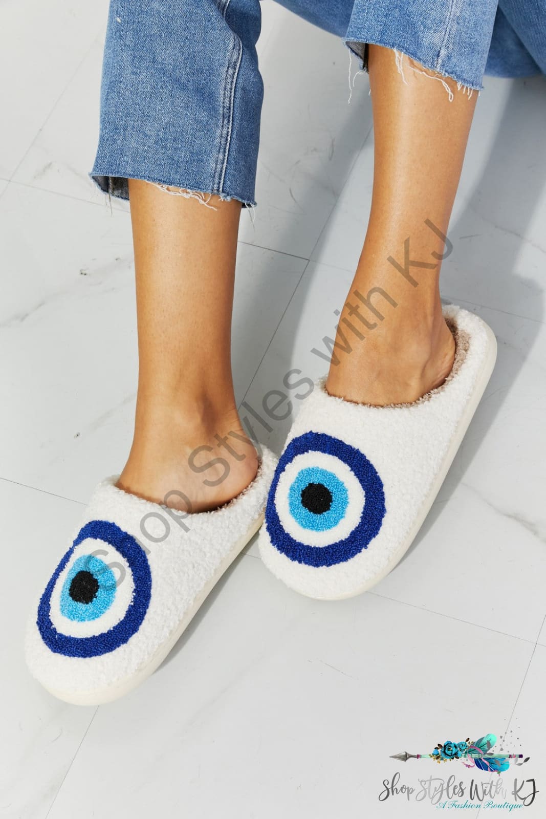 Eye Plush Slipper Shoes