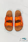 Feeling Alive Double Banded Slide Sandals In Orange Shoes
