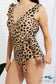 Float On Ruffle Faux Wrap One-Piece In Leopard Swimwear