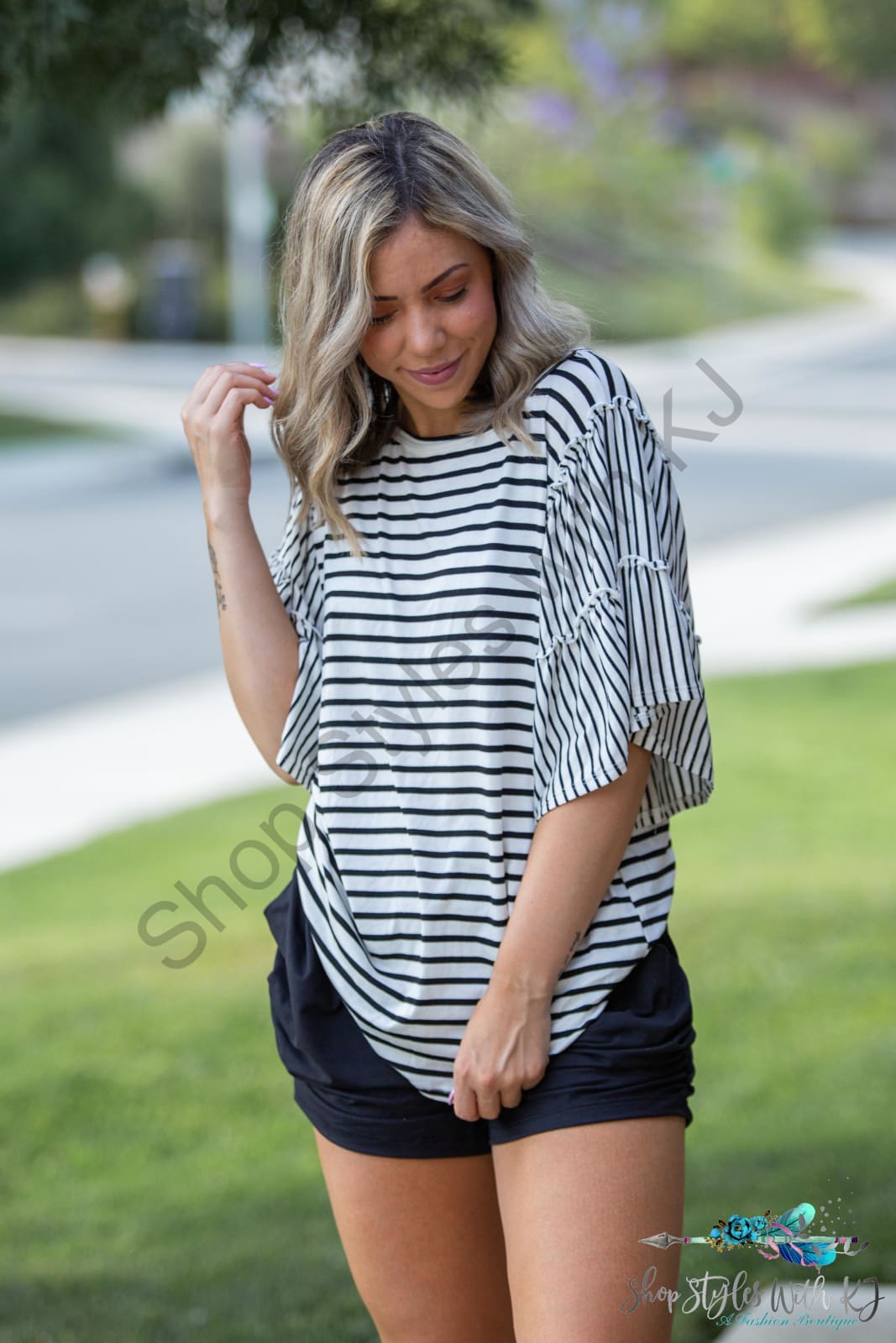 Fly Away With Me Ruffle Sleeve Top Springintospring