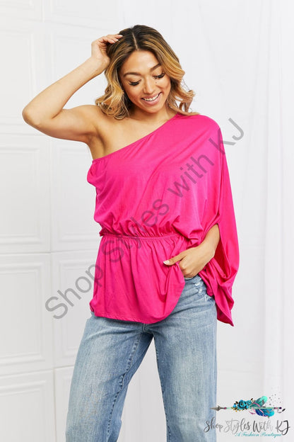 Forever And Always One Shoulder Top Hot Pink / S Shirts & Tops