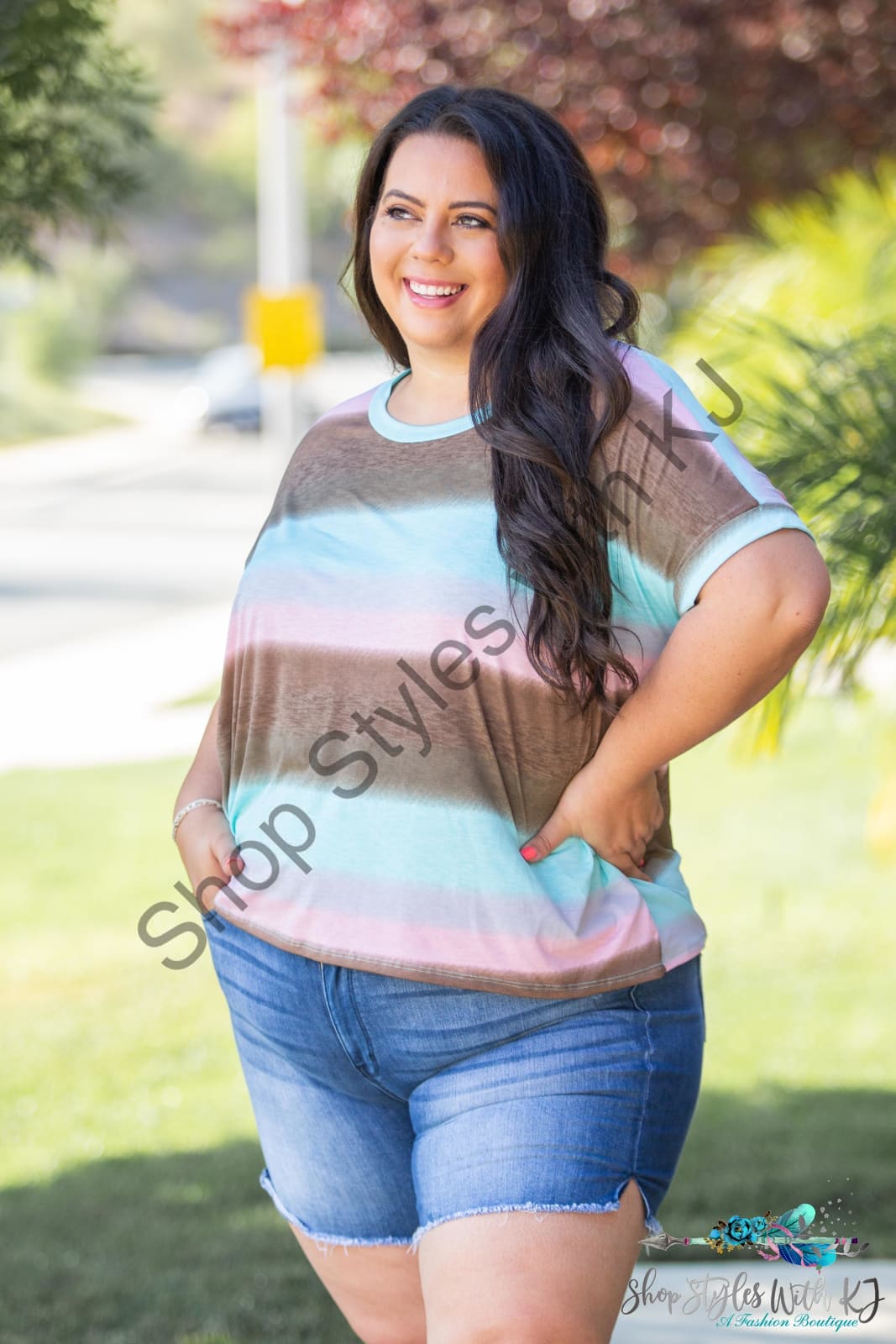 Gradiently Striped Boxy Tee Springintospring