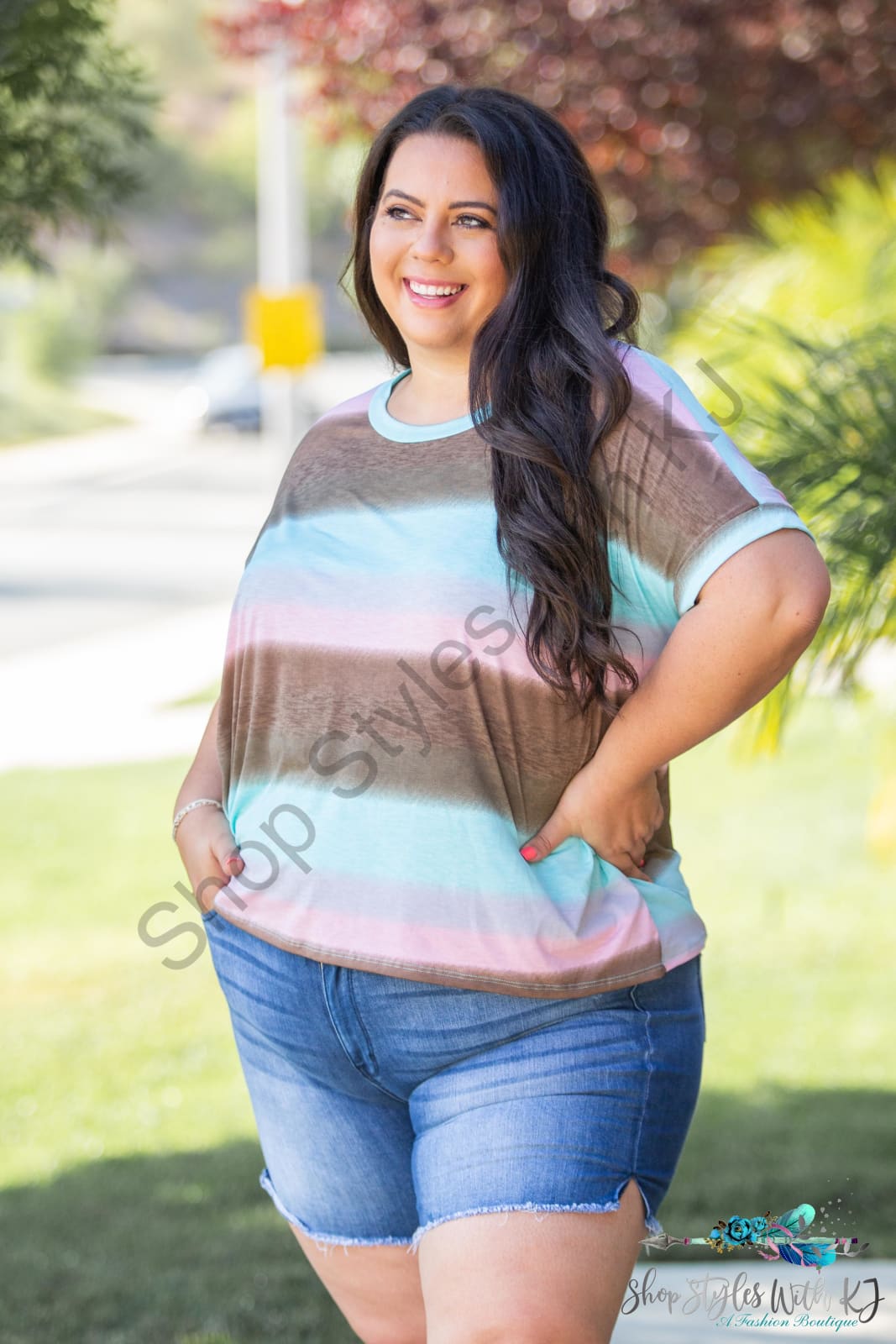 Gradiently Striped Boxy Tee Springintospring