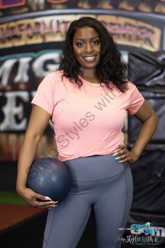 Havin Fun Crop Top - Coral Shirts & Tops