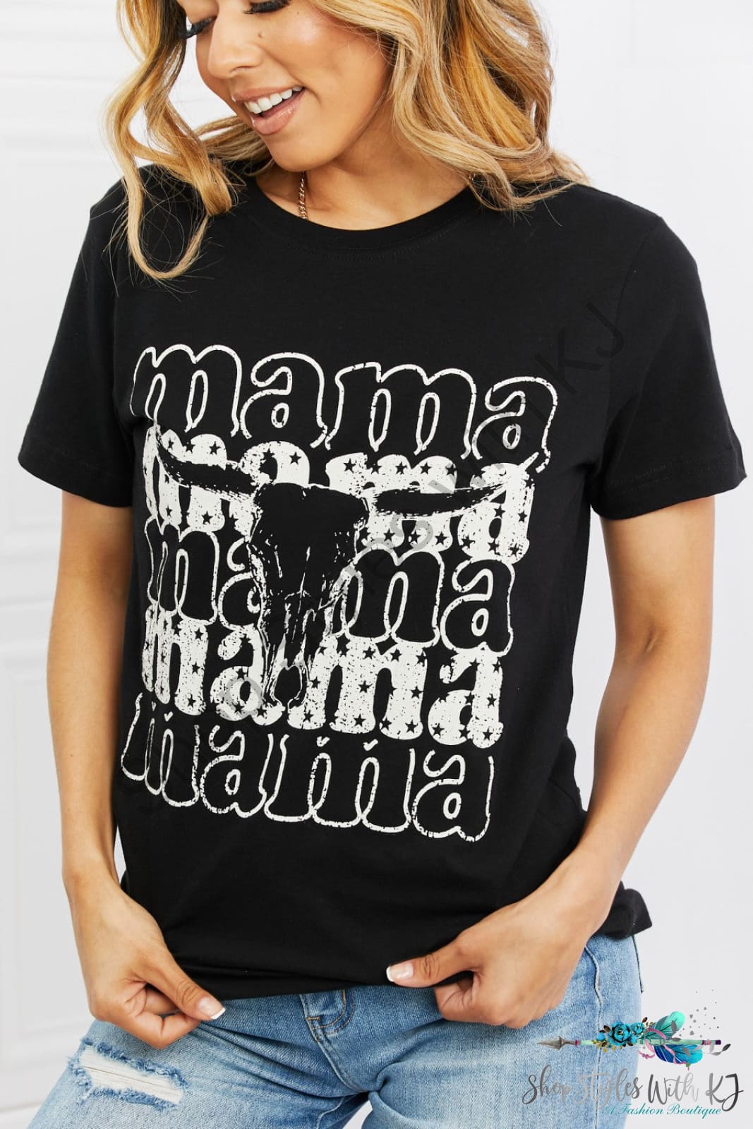 I Got It From My Mama Graphic Tee In Black Shirts & Tops
